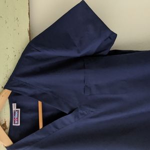 SIVVAN I Navy Blue Unisex V-Neck 3 Pocket Scrub Top, XXS